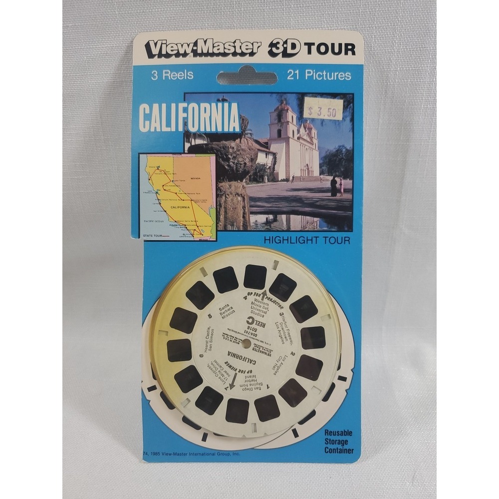 Vintage • View Master 3-D Tour-California - NOS - 3 Reels/21 Pictures